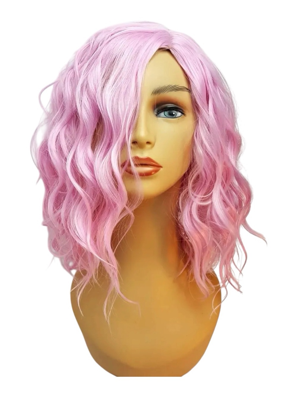 💖Women’s Etsy Handmade Pink Wavy Costume Bachelorette Party Halloween Wig
